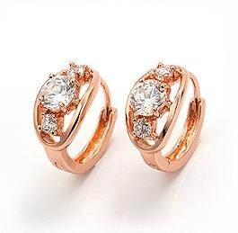 13x8mm 6-stone CZ HOOP EARRINGS